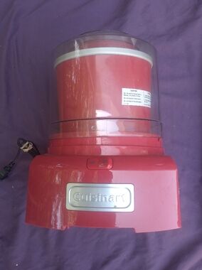 Cuisinart Red Electric Food Processor with Ice Cream Yogurt
